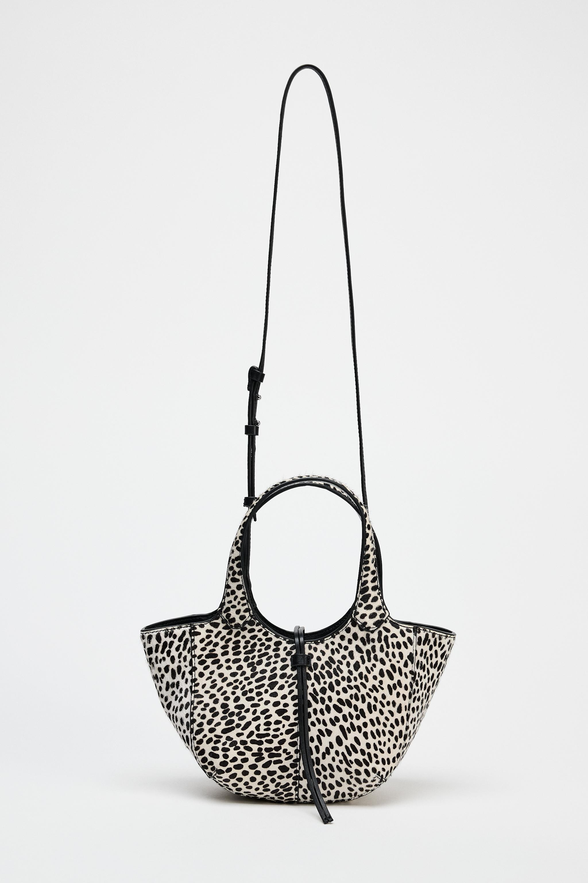 ANIMAL PRINT LEATHER MINI TOTE BAG | Zara US