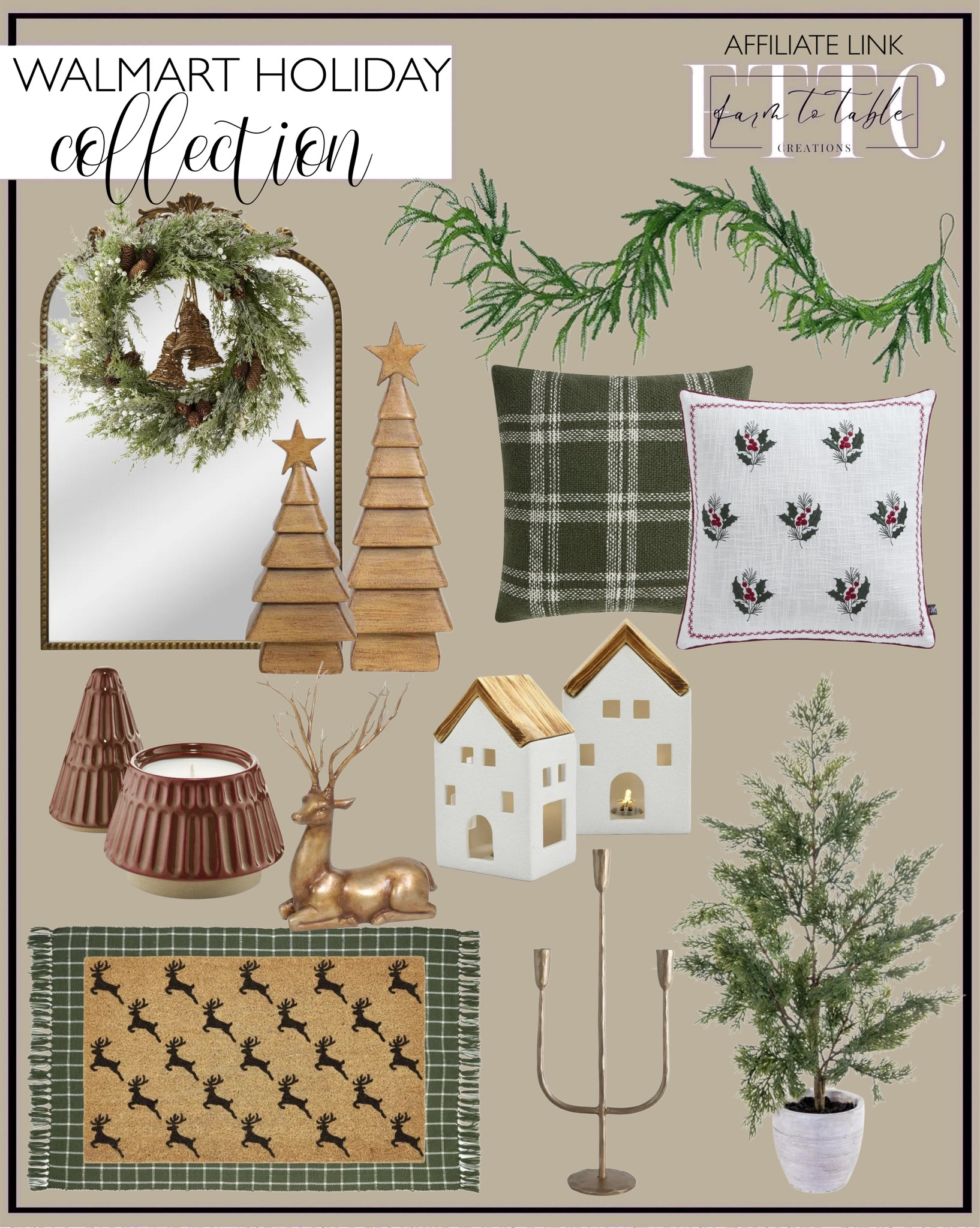 
Walmart Curated Holiday Collection. Follow @farmtotablecreations on Instagram for more inspiration.

My Texas House Dark Green Plaid Indoor/Outdoor Layering Rug. My Texas House Reindeer Natural Coir Holiday Outdoor Doormat. Vickerman 24" Artificial Green Cypress Sapling Potted. Christmas Tabletop Deer. Better Homes & Gardens Cherry & Clove 8.5oz Scented Ceramic Tree Candle.  Brown Tier Tree Christmas Tabletop Decor. Filigree Arched Wall Mirror. Wreath with Rattan Bells. Holiday Time Small Ceramic House. Hand Forged Metal Candelabra. Emerson Green Plaid Reversible Pillow. Holly Decorative Pillow. Norfolk Pine Garland. 

Walmart Holiday | Walmart Christmas | Christmas Table | Tablescape | Christmas Tree | Bedroom corner | Coffee Table Decor | Neutral Decor | Fall Stem Sale | Target Finds | Skinny Bench | Bedroom | Living Room | Breakfast Nook | Amazon Home | Target Sale | Loloi Rugs | Magnolia Home | console table | console table styling | faux stems | entryway space | front porch decor | neutral decor | entryway decor | cozy home | affordable decor |  home decor | home inspiration | Christmas stems | Christmas console | Christmas vignette | christmas decor | fall decorations | console styling | entryway rug | cozy moody home | moody home decor | neutral home | bathroom decor | tree ornaments


#LTKFindsUnder50 #LTKHoliday #LTKHome