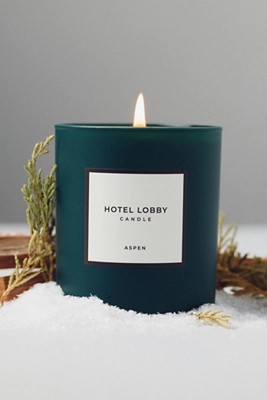 Hotel Lobby Woody Aspen Boxed Glass Candle | Anthropologie (US)