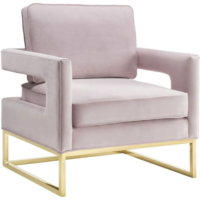 Avery Velvet Chair With Gold Frame | Burke Decor
