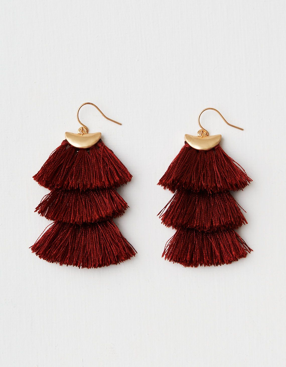 AEO Layered Tassel Earring, Rust | American Eagle Outfitters (US & CA)