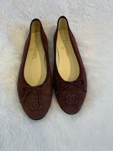 Chanel Suede Bull Burgundy Ballet Flats Sz36 $750  | eBay | eBay US