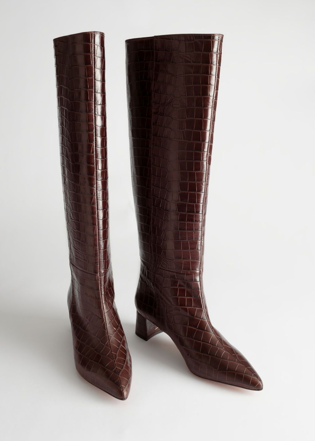 Croc Leather Knee High Boots | & Other Stories (EU + UK)