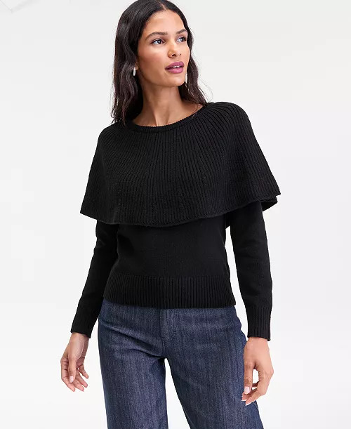 Women's Long Sleeve Cape Sweater, Macy's Exclusive | Macy's