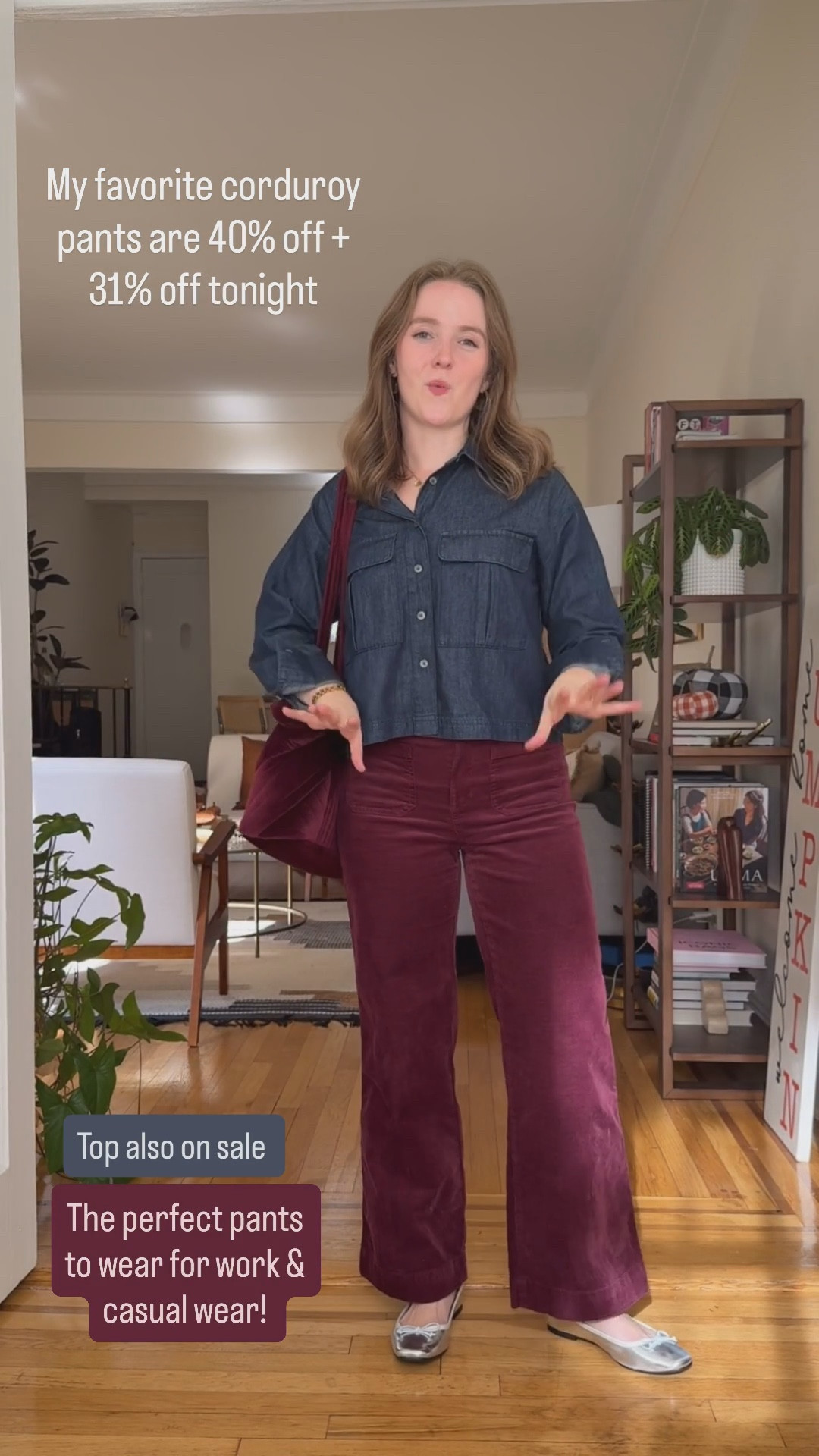 40% off +31% off corduroy pant outfit. Petite friendly wearing zero petite in pants and XSP in denim shirt.

#LTKPetite #LTKFindsUnder50 #LTKSaleAlert