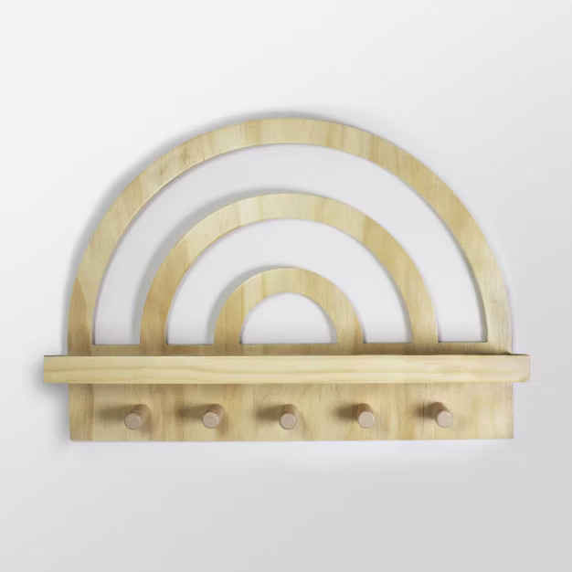 Rainbow Wooden Shelf Natural Wood - Cloud Island™ | Target