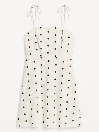 Fit & Flare Tie-Strap Printed Mini Dress for Women | Old Navy (US)