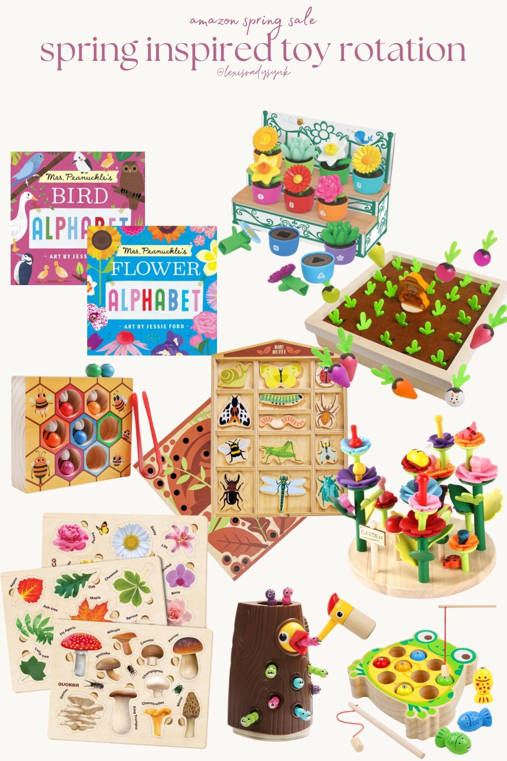 toddler toy rotation with a spring theme 🐝🌷🦋🍓 montessori toy rotation // montessori toys // montessori bedroom // spring toy rotation // toddler girl toys // toys for 2 year olds // 2 year old toys for girls // gardening toys // planting toys // fine motor toys // hand eye coordination toys // wooden toys // flower toys // easter basket stuffers // toddler easter basket // amazon spring sale

#LTKKids #LTKFindsUnder50