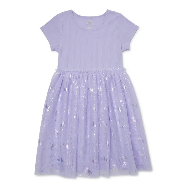 Wonder Nation Girls Short Sleeve Tutu Dress, Sizes 4-18 & Plus | Walmart (US)