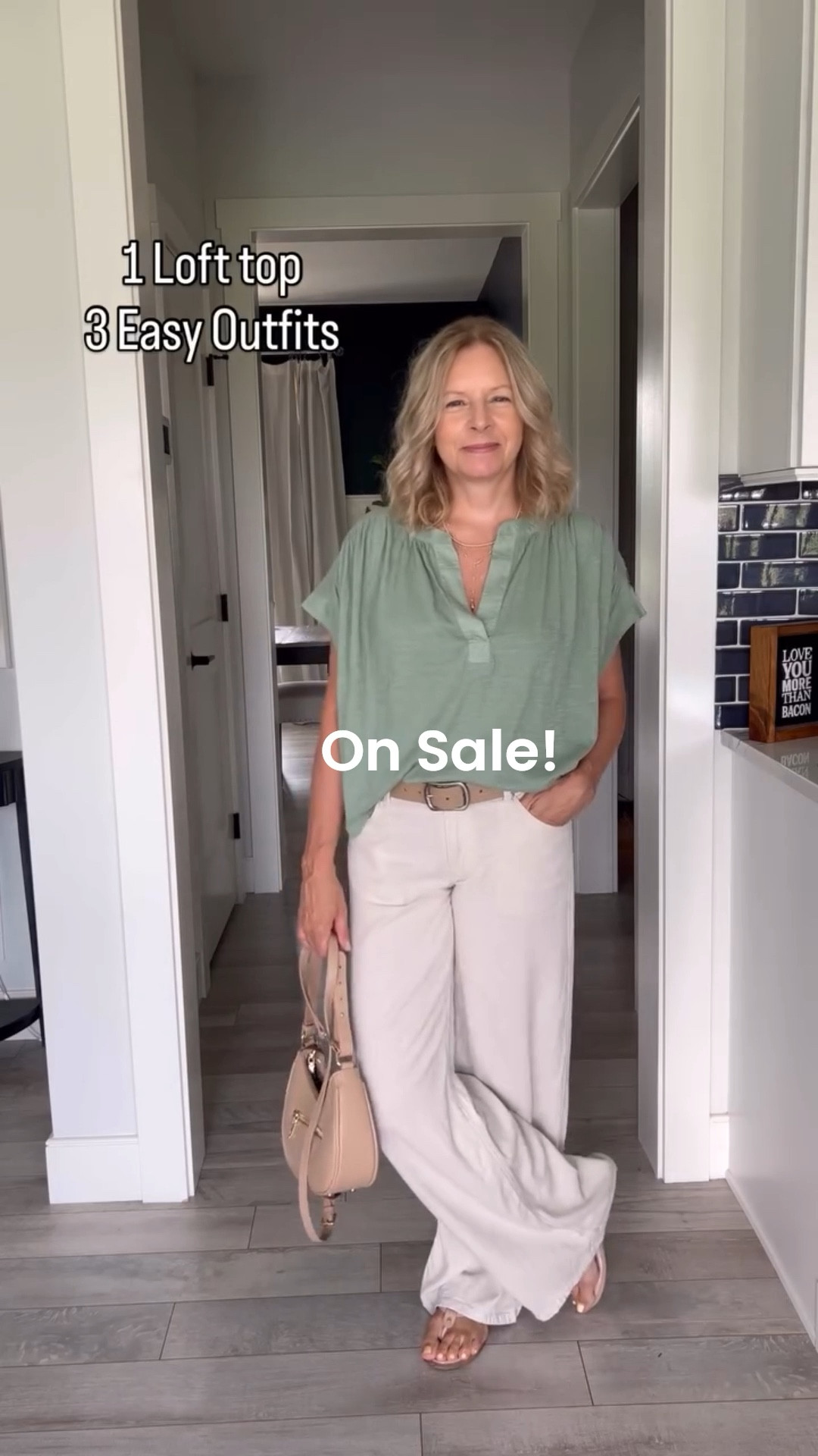 Easy breezy Loft summer top styled 3 ways. Like and comment Loft to have links dropped in your DMs. Be sure to follow my new LTK for easy access to all links! 
Loft green top, XS
H&M linen blend pants, size small
Loft white shorts, size 2
Target white jeans, size 4

For reference…
I’m 5’3” 123-125lbs 32DD
Not all brands fit the same.
Sometimes I’m a 4, sometimes a 2.
Sometimes a small, sometimes XS
And it’s ok to size up! I may have to
size up to a 6. So what!! If that’s
what it takes and you love the fit,
do it and don’t worry about it!💕 #loft #hm #target #timelessstyle #easyoutfit #outfitinspo #over50 #outfitideas #fashion #style