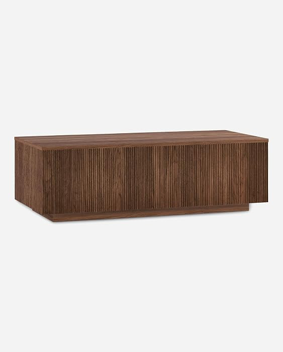 Henn&Hart 48" Modern Fluted Coffee Table, Medium Walnut | Amazon (US)