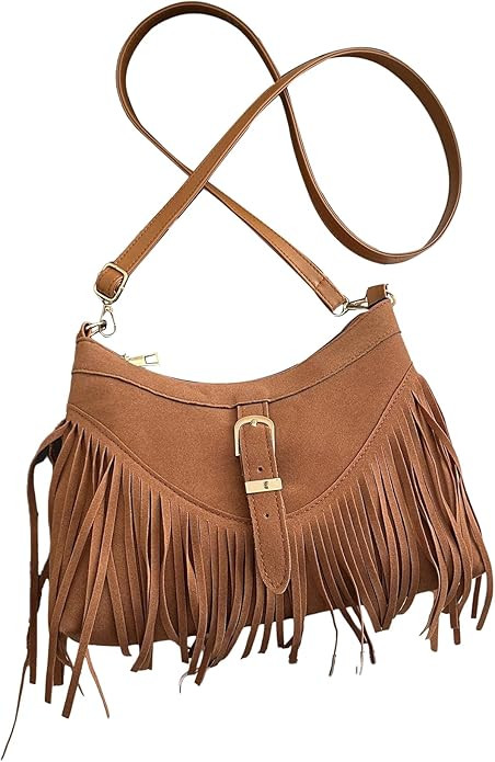 GORGLITTER Women's Western Fringe Purses Bags Suede Crossbody Bag Hippie Cowgirl Tassel Shoulder ... | Amazon (US)