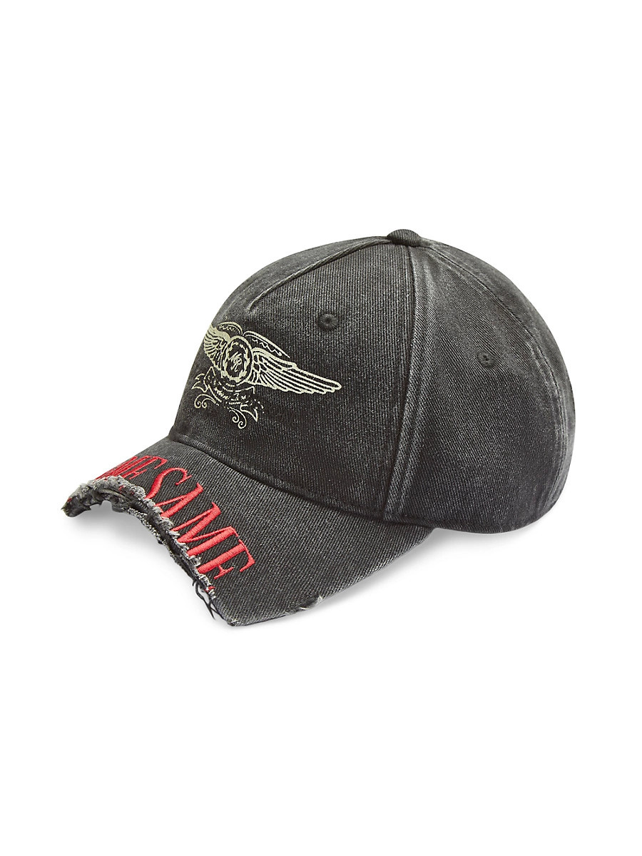 Men's Logo Cut-Peak Cotton Baseball Cap - Black | Saks Fifth Avenue