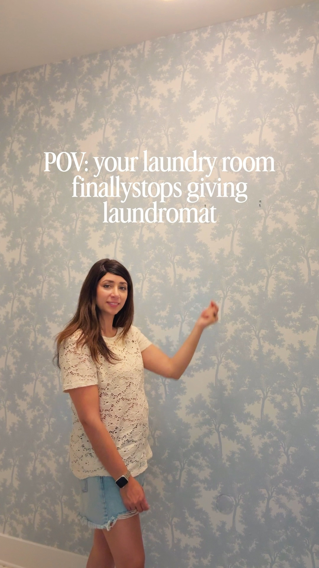 My laundry room finally feels like the special little space it was always meant to be.
For 9 years this windowless laundry room was just functional—Now, this custom peel and stick wallpaper is the final touch that makes it feel custom and intentional. And it elevates my sconces + art more than I expected!

I was surprised at how the wallpaper pattern actually made my tiny laundry-closet space feel larger by drawing your eye up. The texture, the custom color, how it catches the light with my DIY sconces - it finally feels like a designer’s laundry room, and not an afterthought closet.

Quick real life note since I know you'll ask: I papered around my sliding doors without taking them off, just slid them over and papered around the frame. Clear wall protector behind the dryer door so the paper stays beautiful. 

Details from @lovevsdesign they gifted:
Pattern: Canopy Shade
Colors: Frost + Air 
Paper type: peel-n-stick/ woven 
Check out their options! They have SO many to choose from! Custom colors + textures and pastes available.

Everything linked below!

👉Follow your designer friend decorating on a budget for more mom-budget, expensive-taste makeovers.

Use LVE15F for 15% off @lovevsdesign

#peelandstickwallpaper #laundryroomdecor #customwallpaper #laundryroommakeover #budgetlaundryroom

#LTKHome #LTKOver40