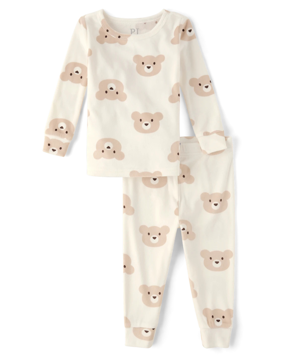 Baby And Toddler Girls Bear Velour Pajamas - white | The Children's Place