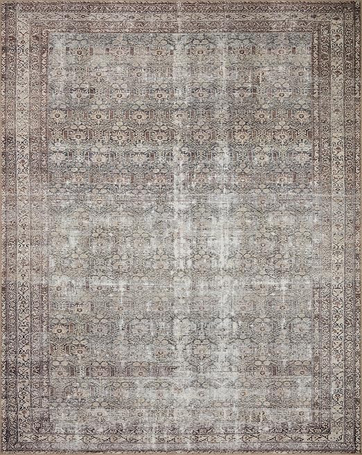 Loloi Amber Lewis x Loloi Georgie Collection GER-10 Moss / Bark, 7'-6" x 9'-6", 0.19" Thick Area ... | Amazon (US)