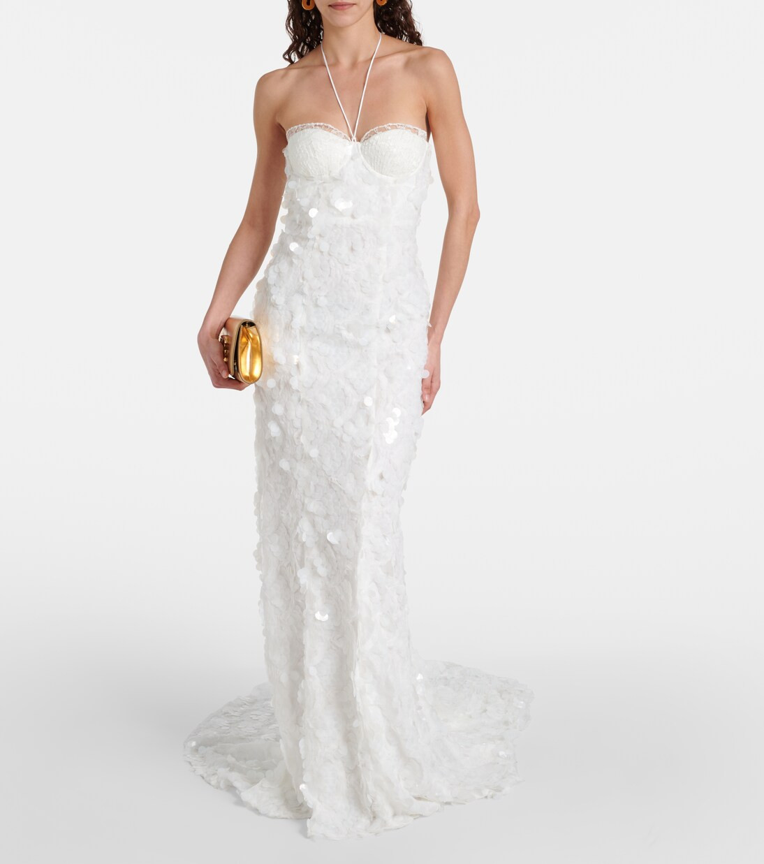 Bridal sequined halterneck tulle gown | Mytheresa (US/CA)