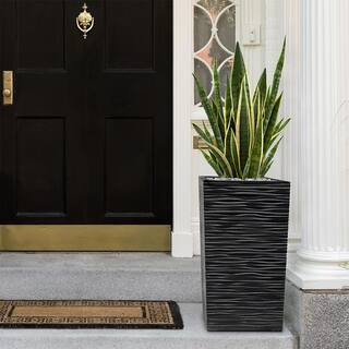 Tierra Verde Serenity 13.5 in. x 26 in. Slate Rubber Self-Watering Planter MT5100220CM - The Home... | The Home Depot