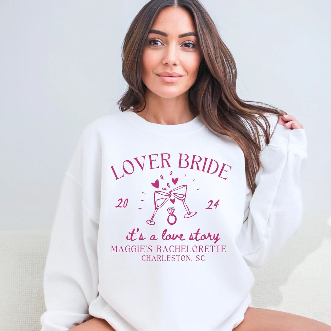 Lover Bachelorette Sweatshirt, Custom Bach Crewneck, Bridal Party Gifts, She Found Her Lover, Bri... | Etsy (US)