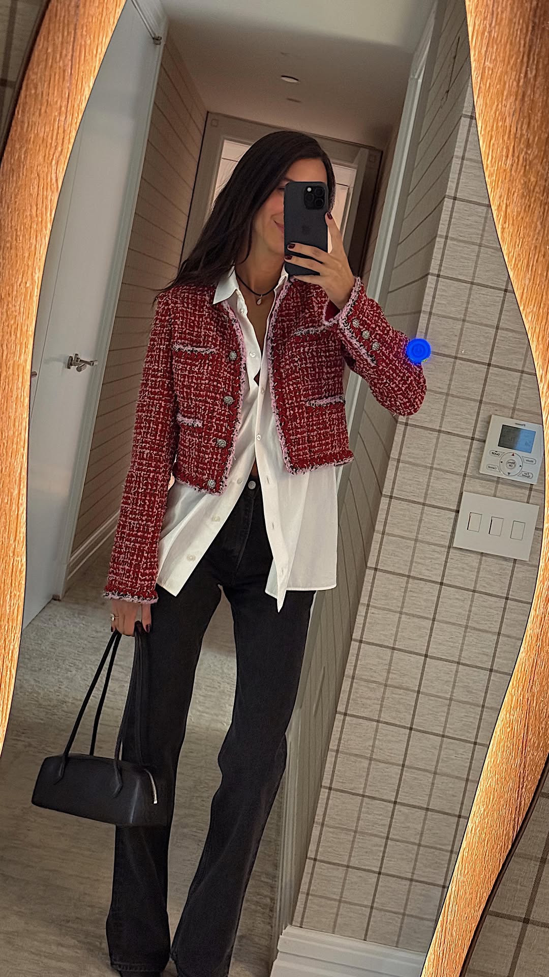 Tonight’s outfit! My tweed jacket is Chanel but I linked similar options. These jeans are amazing and also come in two other shades that I’ve linked!