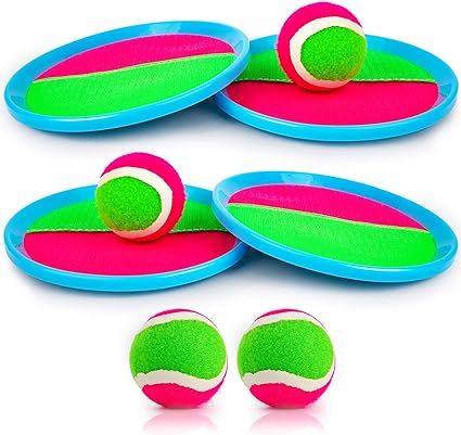 Toss and Catch Ball Game Outdoor Game for Kids Backyard Games Beach Game for Kids(Upgraded) (4 Pa... | Amazon (US)