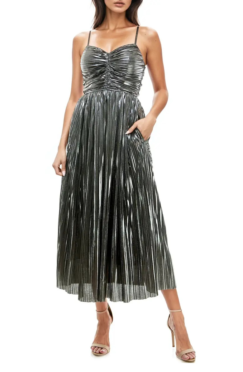 Socialite Pleated Foil Sleeveless Maxi Dress | Nordstrom | Nordstrom