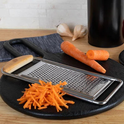 Cheese Grater Handheld - Stainless Steel Flat Food Grater with Cherrywood Handle - Fine Shredder Kitchen for Hard Cheese, Spices, and Zesting - Italia | Wayfair North America