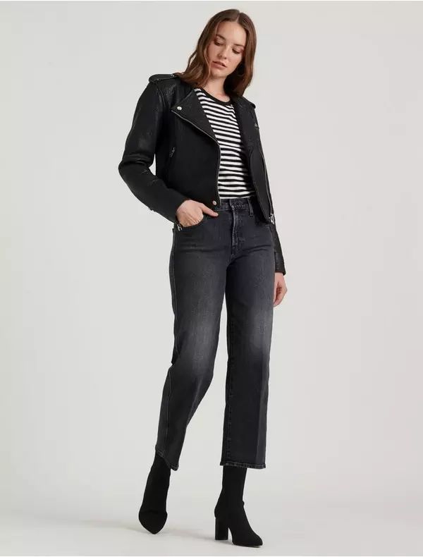 Pebble Leather Moto Jacket | Lucky Brand