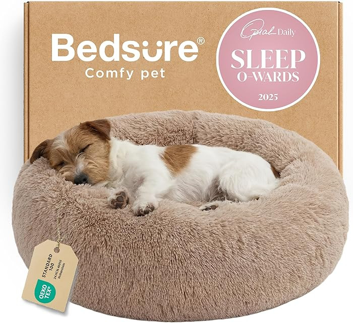 Bedsure Calming Dog Bed for Small Medium Dogs - Donut Washable Medium Puppy Bed, 27 inches Anti-S... | Amazon (US)