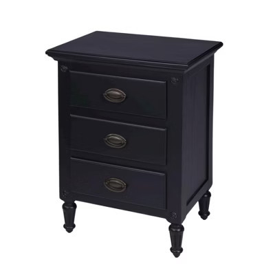 Starlight Canyon Home,Black Wood Nightstand with Drawers – Classic 3 Drawer Bedroom Table | Target