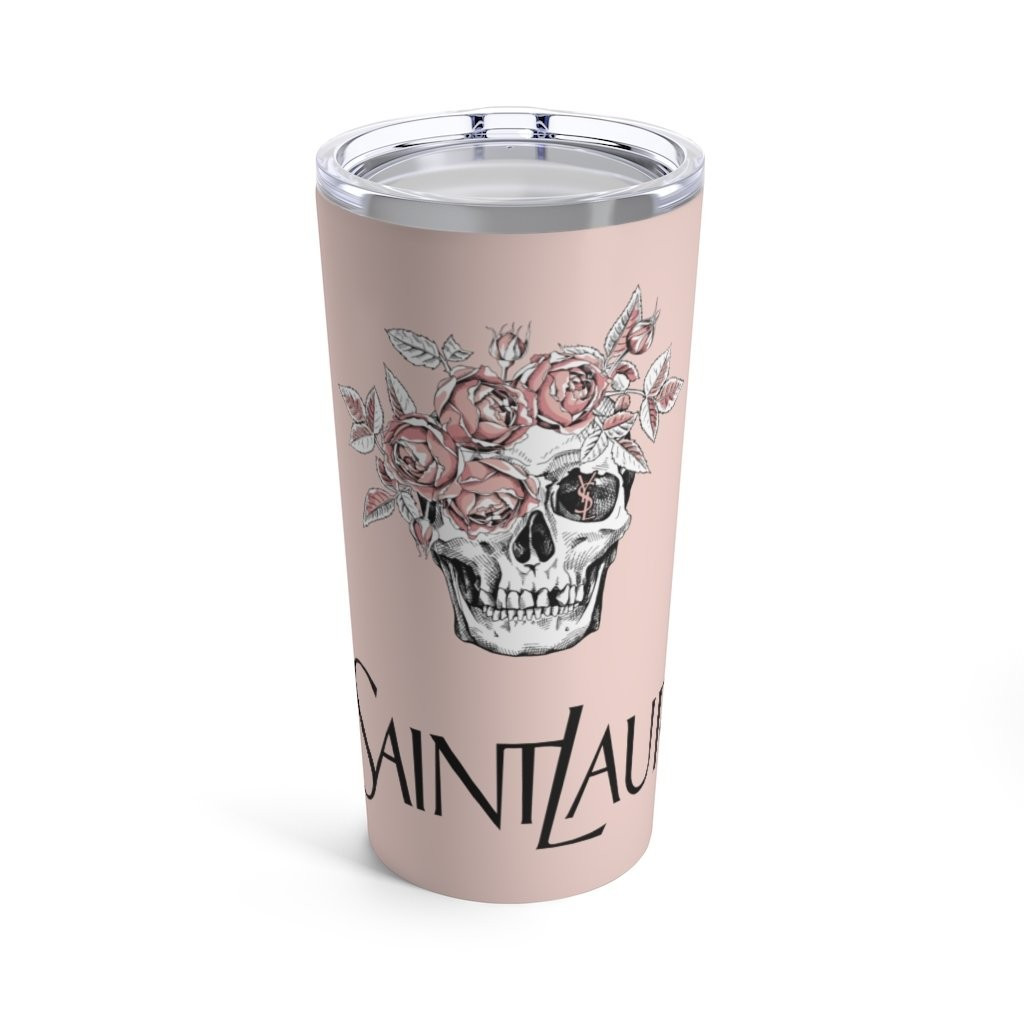 Skull Pink Roses YSL Designer Inspired Tumbler 20oz | Always Stylish Mama