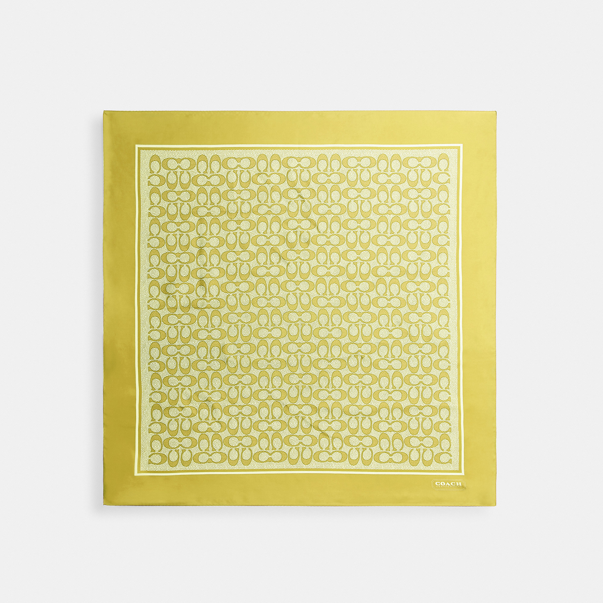 Textured Signature Print Silk Square Scarf | Coach (US)