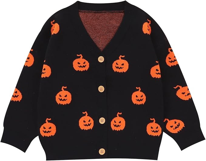 Winmany Toddler Girls Halloween Pumpkin Cardigan Sweater Girl's Soft Long Sleeve Fall Knit Tops f... | Amazon (US)