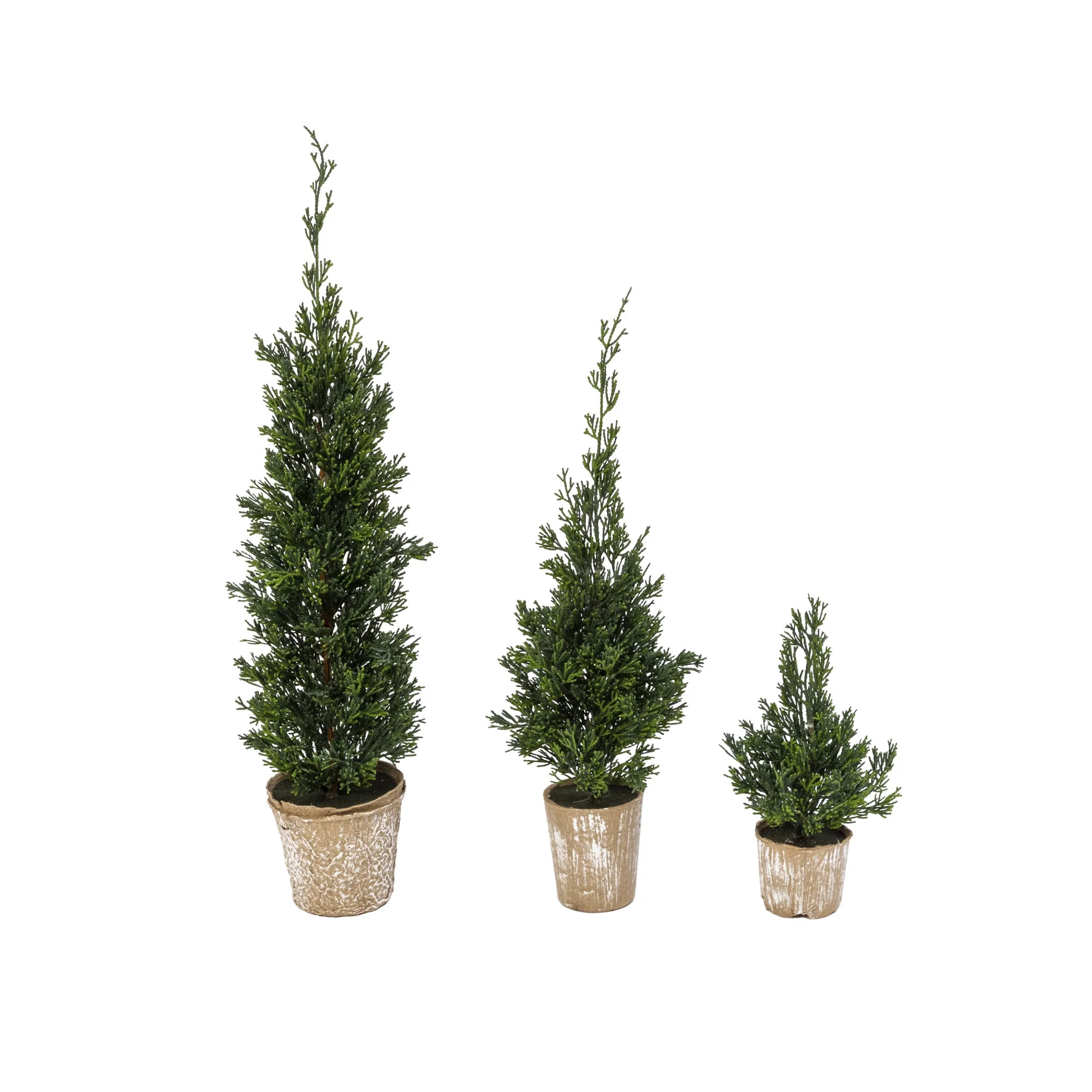Gerson Set of 3 slim potted Christmas trees | Walmart (US)