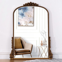 Vintage Baroque Arch Wall Mirror AntiqueGold Mirrors For Wall Decor X Large Accent Mirror Decorative For Living Room Entryway Powder Room | SHEIN