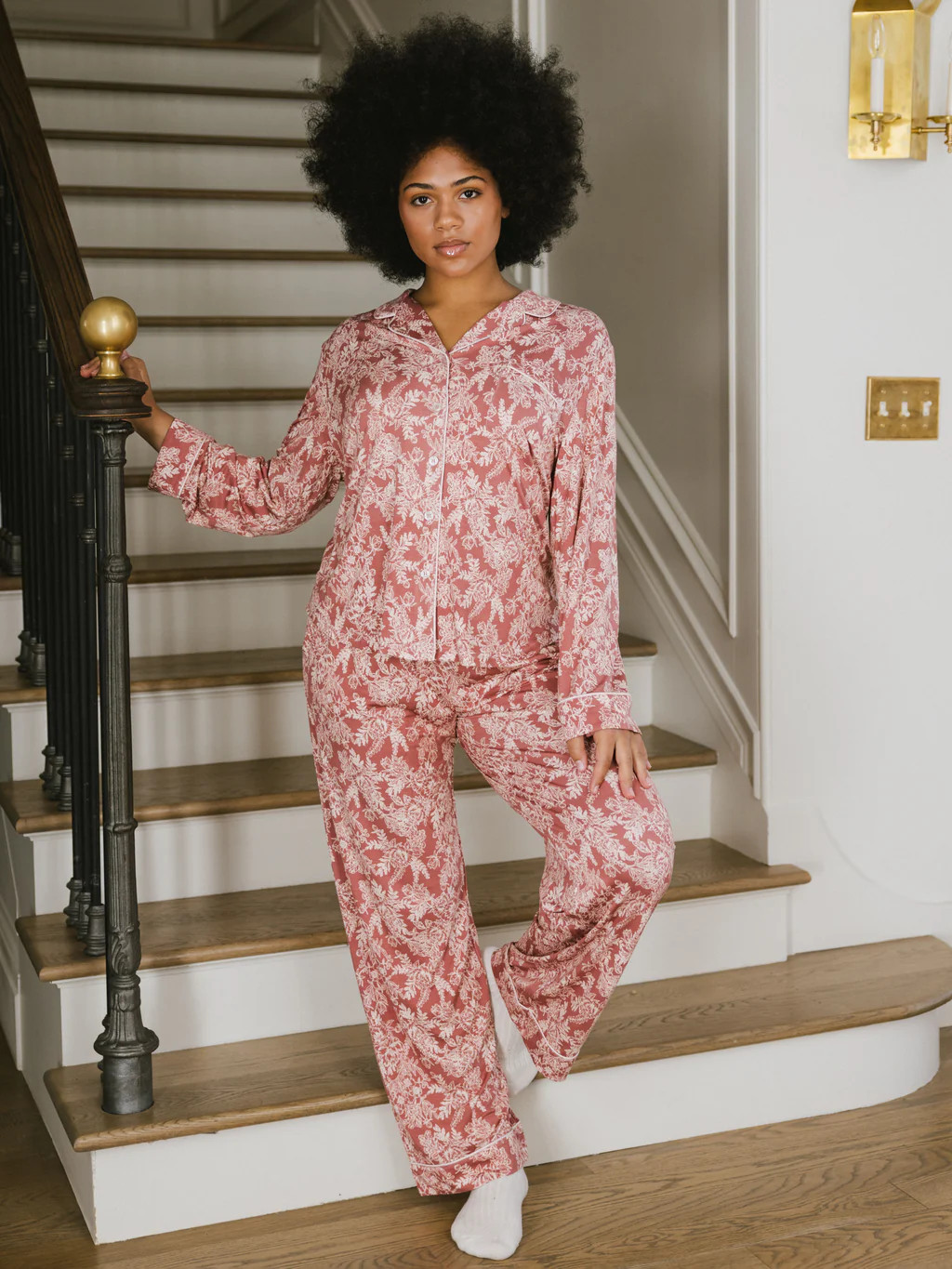 Women's Long Sleeve Bamboo Pajama Top in Stretch-Knit LAST CHANCE | Cozy Earth