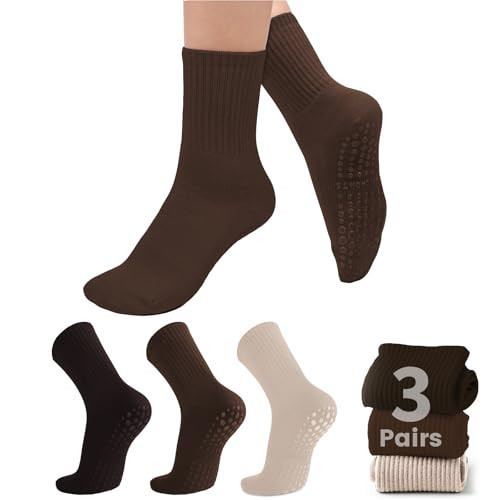 Purplepig 3 Pairs Grip Pilates Socks Non-Slip Yoga Socks for Women Pilates, Pure Barre, Barefoot Workout, Pregnancy, Hospital | Amazon (US)