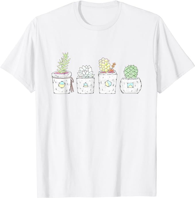 Cute Potted Succulent & Cactus T-shirt | Amazon (US)