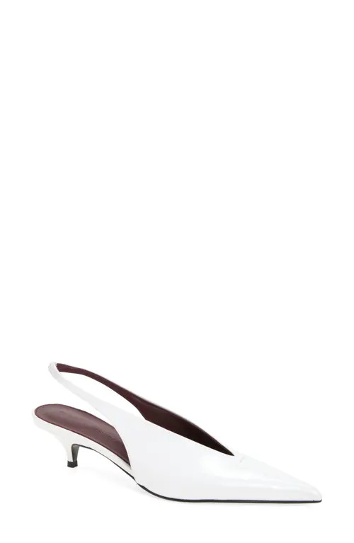 Proenza Schouler Slash Pointed Toe Slingback Pump in White at Nordstrom, Size 6.5Us | Nordstrom