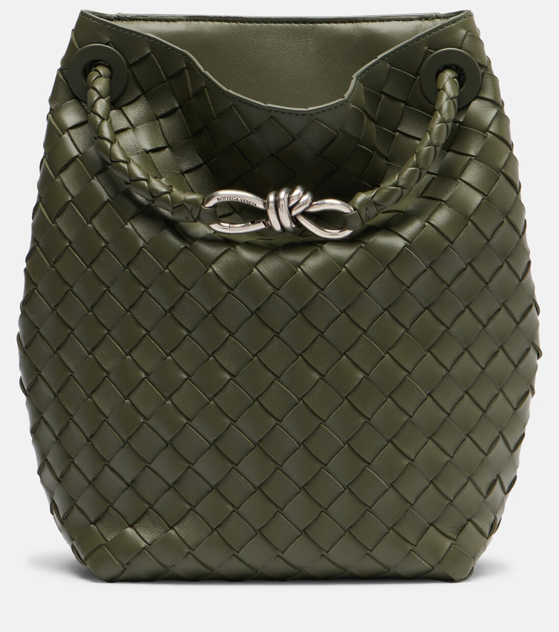 Andiamo Intrecciato Small leather bucket bag | Mytheresa (INTL)