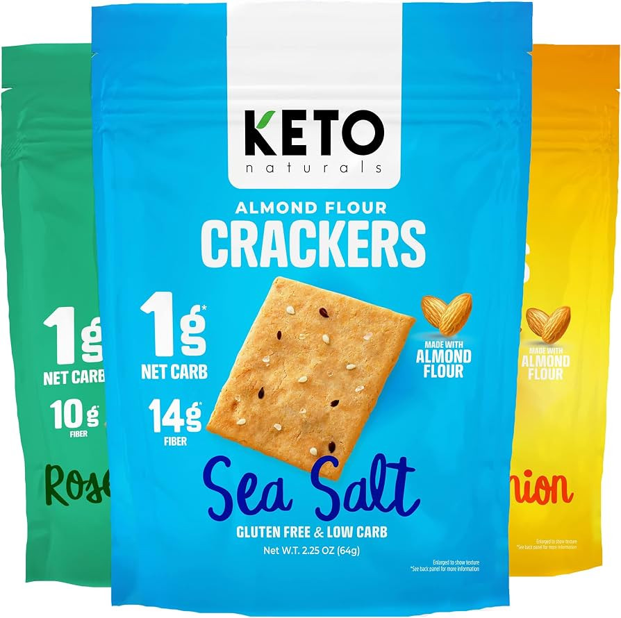 keto snacks Keto Crackers chips (variety) low carb Crackers Almond flour. Low carb snack keyto cr... | Amazon (US)