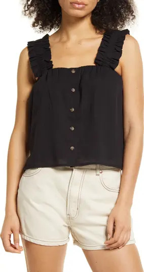 Treasure & Bond Ruffle Strap Cotton Tank Top | Nordstrom | Nordstrom