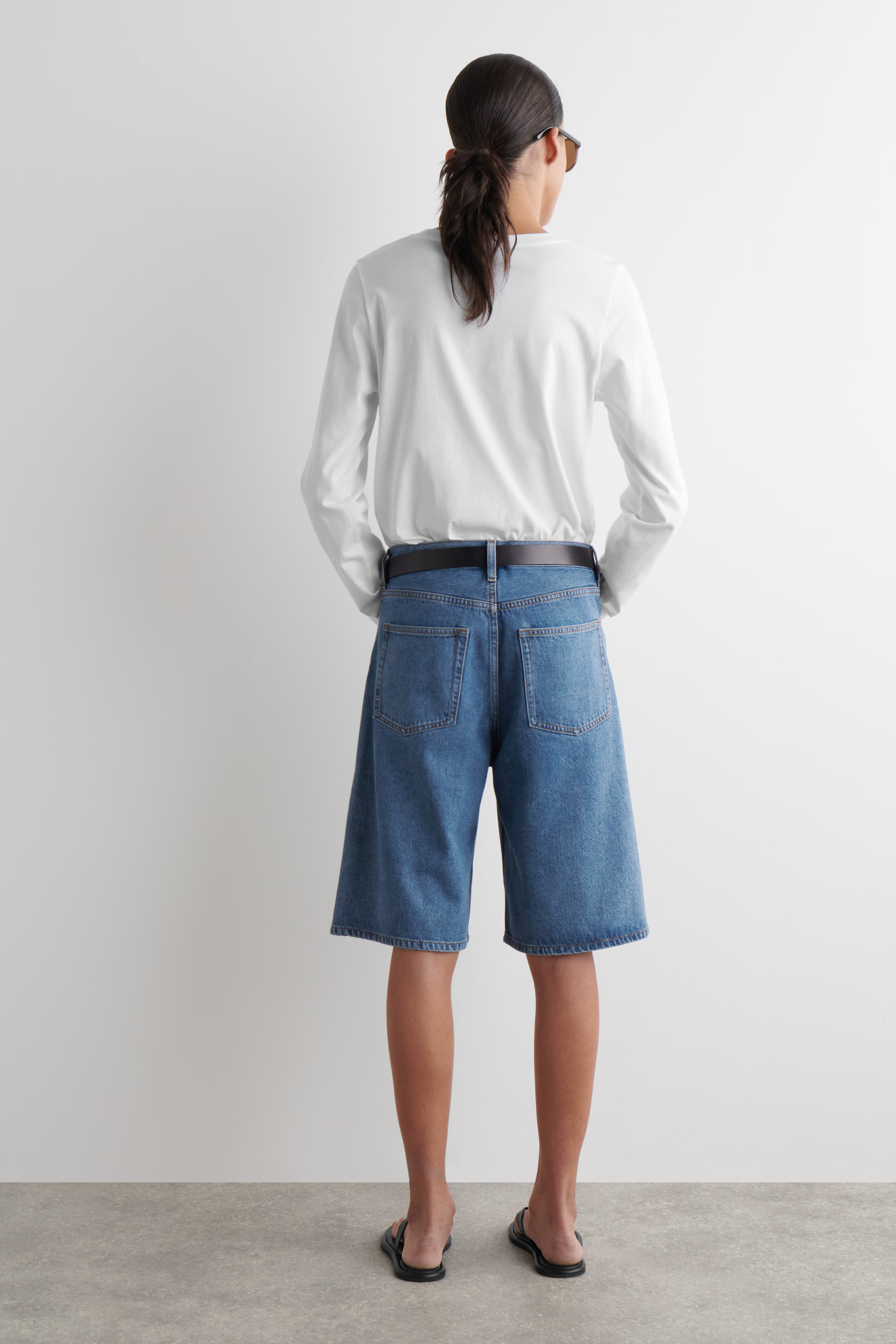 LONGLINE DENIM SHORTS - BLUE | COS UK