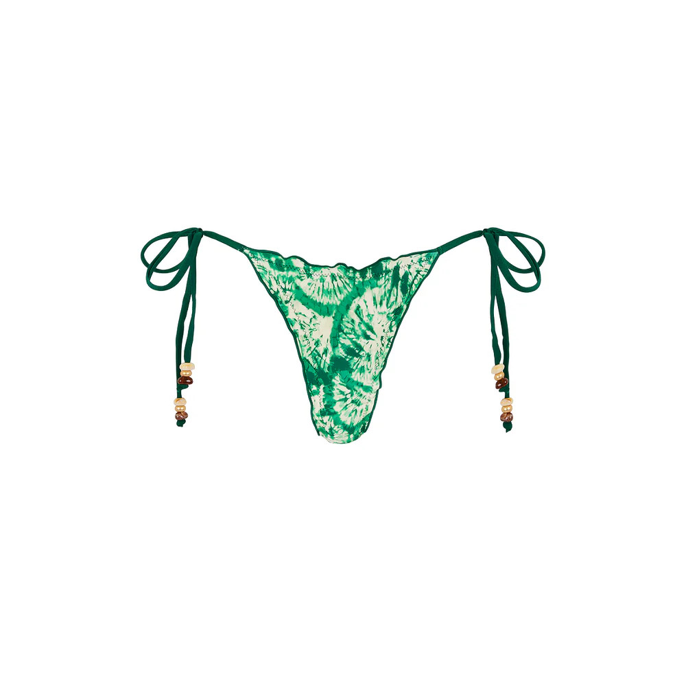 Lettuce Edge Thong Tie Bikini Bottom - Emerald Tides | Kulani Kinis US