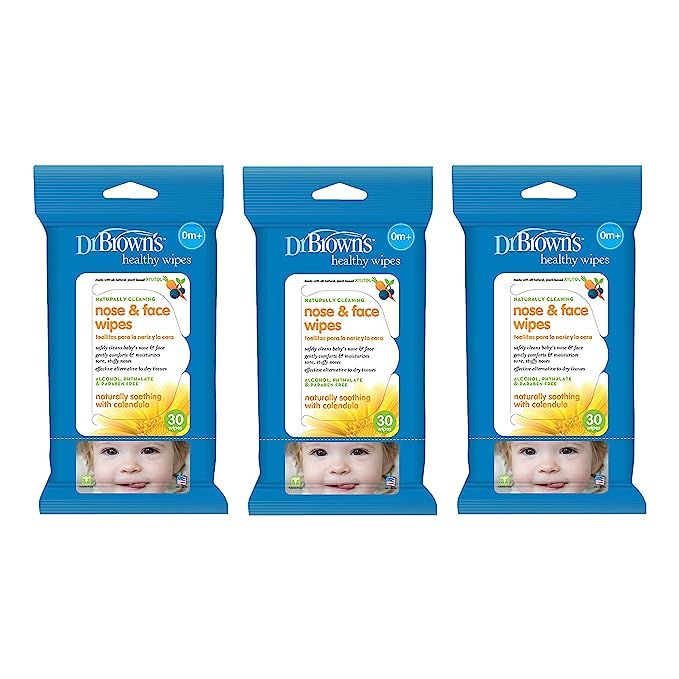 Dr. Brown's Nose and Face Wipes, 30 Count, 3-Pack | Amazon (US)