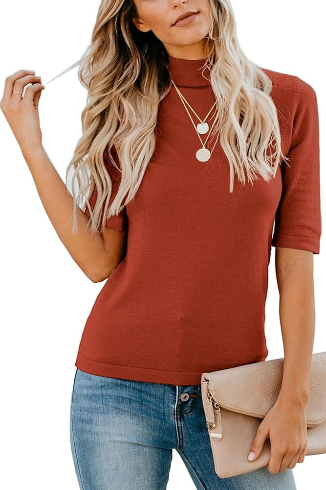 LETSRUNWILD Business Casual Tops for Women Dressy Cute Tops Mock Turtleneck Tshirts Shirts | Amazon (US)