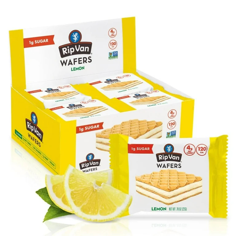 Rip Van Lemon Wafer SR25 Cookies - Healthy Snacks - Non GMO Keto Cookies - Low Carb, Low Sugar (2... | Walmart (US)