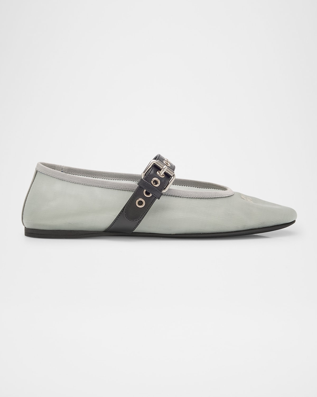 Mesh Buckle Mary-Jane Ballerina Flats | Neiman Marcus