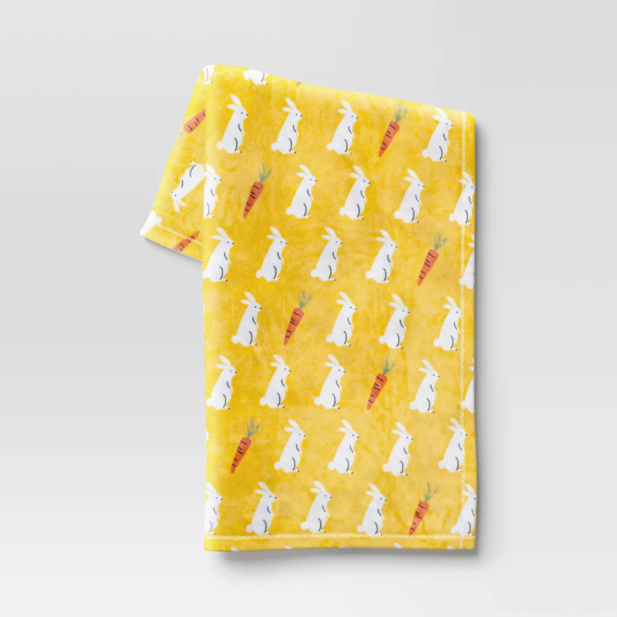 Printed Plush Bunny Easter Throw Blanket Yellow - Room Essentials™ | Target