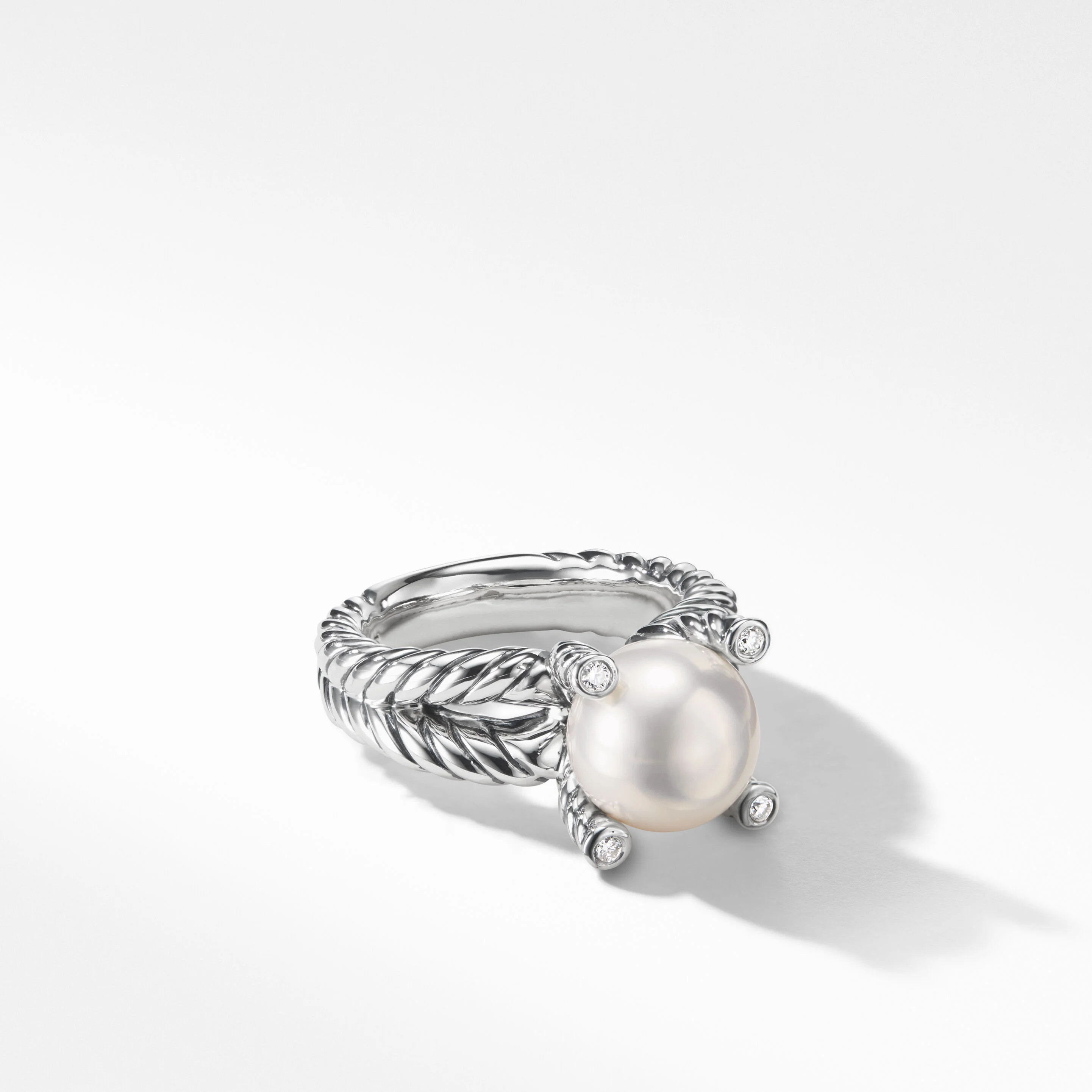 Cable Collectibles® Pearl Ring with Diamonds | David Yurman